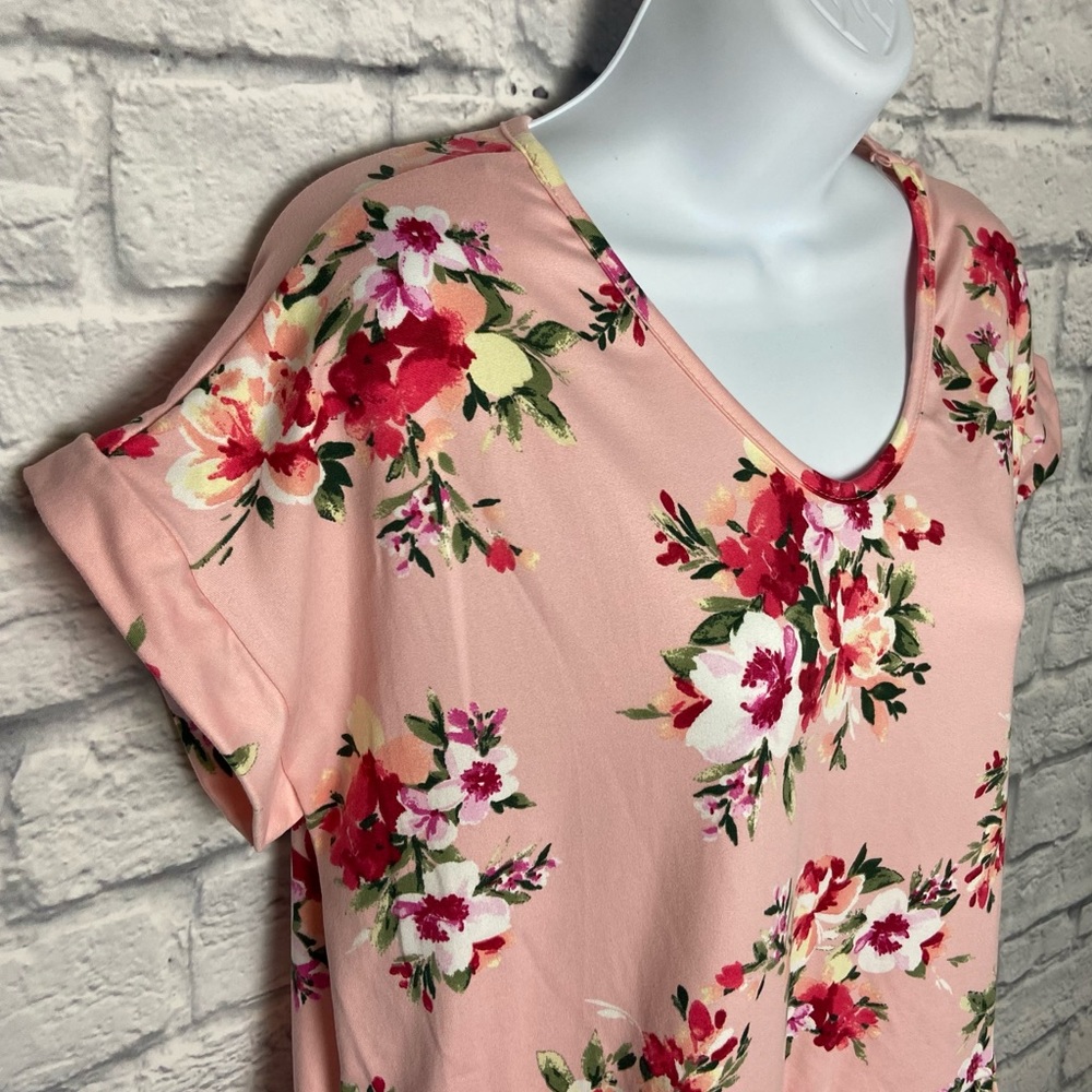 Haptics Pink Floral Peplum Blouse - Picture 7 of 12